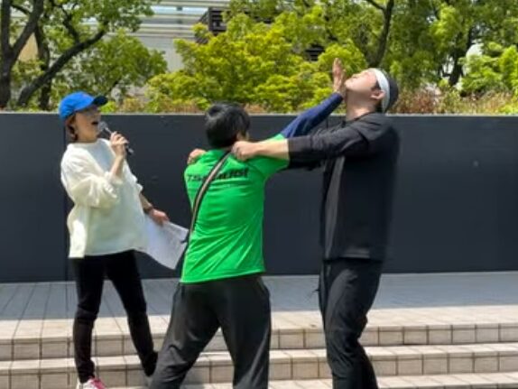 キッズ未来フェスタでの剣護身術岡山ステージ出演